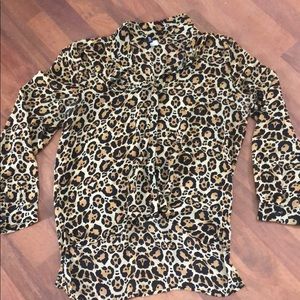 Button Down Leopard Top - Size 12